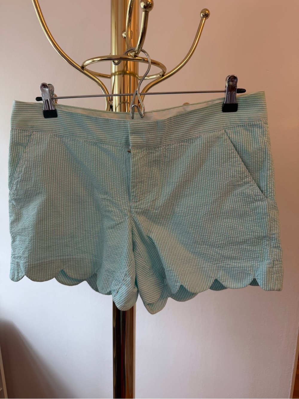 Lilly Pulitzer Buttercup Scallop Shorts “Light Aqua”